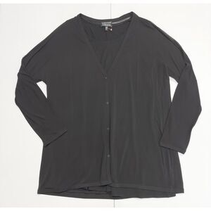 Eileen Fisher Women's Long Sleeve Button Up Silk Shirt & Blouse Set Black Size M